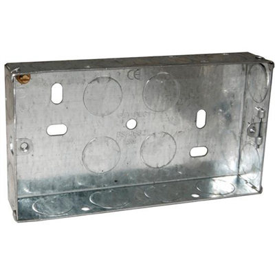 Metal Back Box 35mm 2 Gang - diyclick2buy.com